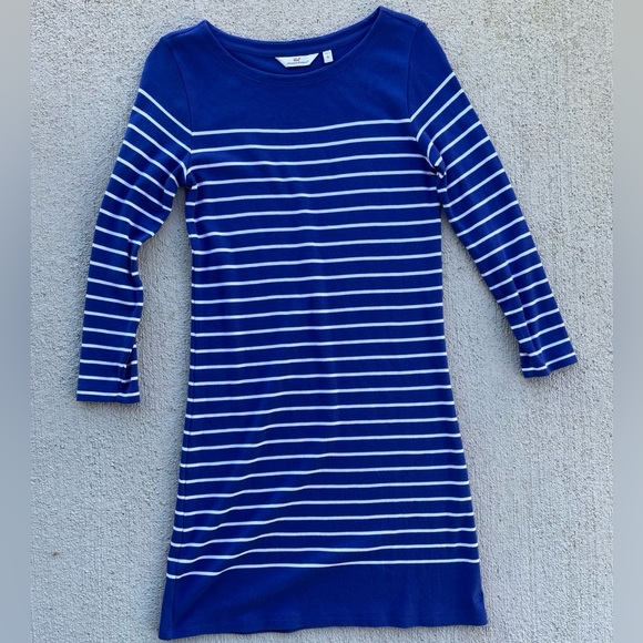 Vineyard Vines Dresses & Skirts - Vineyard Vines Coastal Blue Striped Casual Dress Pima Cotton, S